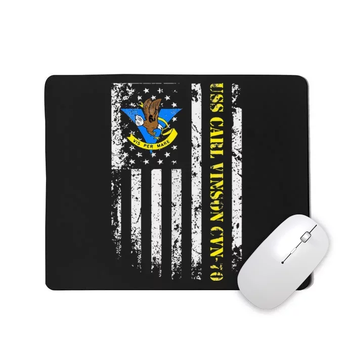 Uss Carl Vinson Cvn70 Veteran American Flag Mousepad