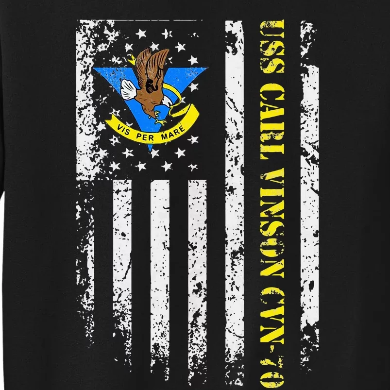 Uss Carl Vinson Cvn70 Veteran American Flag Tall Sweatshirt