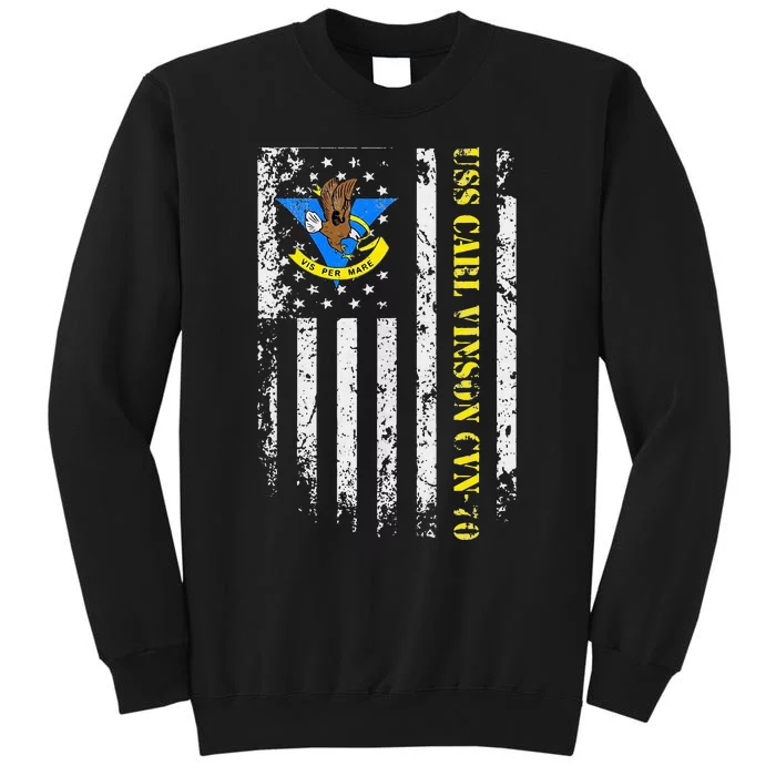 Uss Carl Vinson Cvn70 Veteran American Flag Tall Sweatshirt