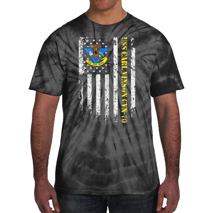 Uss Carl Vinson Cvn70 Veteran American Flag Tie-Dye T-Shirt