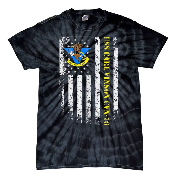 Uss Carl Vinson Cvn70 Veteran American Flag Tie-Dye T-Shirt