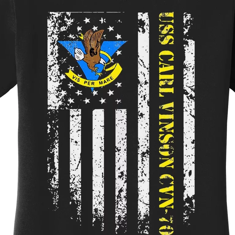 Uss Carl Vinson Cvn70 Veteran American Flag Women's T-Shirt