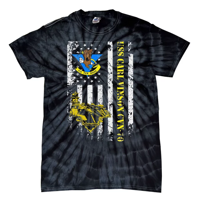 USS Carl Vinson CVN 70 Aircraft Carrier Veterans Day Dad Tie-Dye T-Shirt