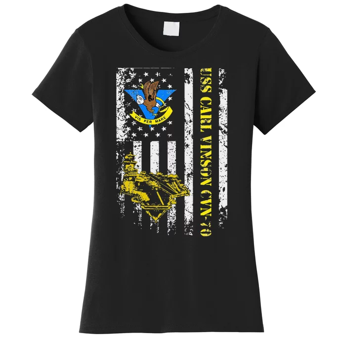 USS Carl Vinson CVN 70 Aircraft Carrier Veterans Day Dad Women's T-Shirt