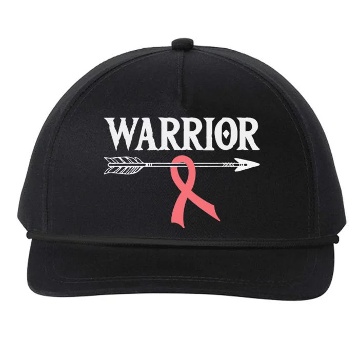 Uterine Cancer Warrior Peach Arrow Ribbon Snapback Five-Panel Rope Hat