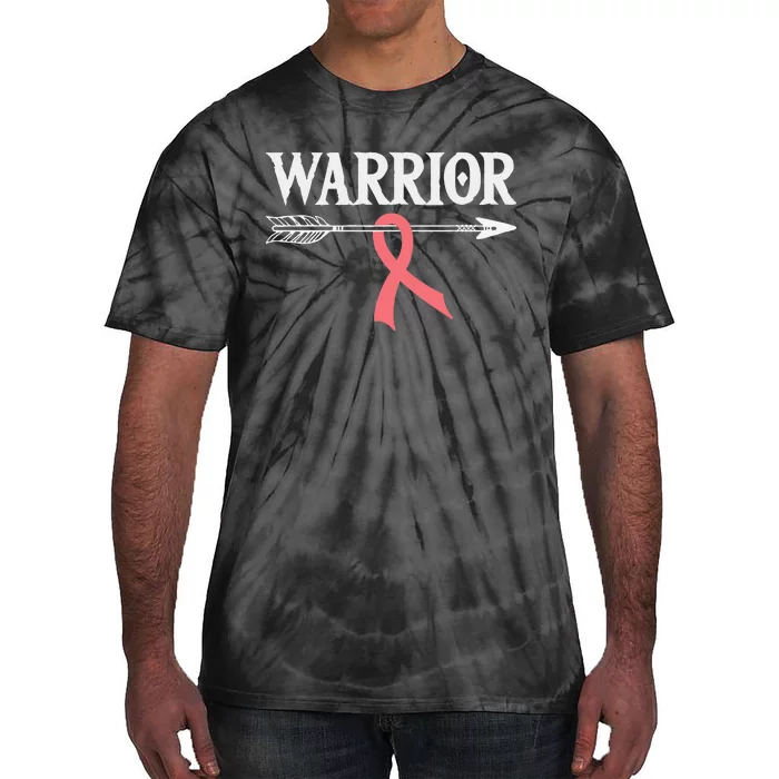 Uterine Cancer Warrior Peach Arrow Ribbon Tie-Dye T-Shirt