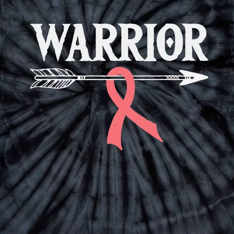 Uterine Cancer Warrior Peach Arrow Ribbon Tie-Dye T-Shirt