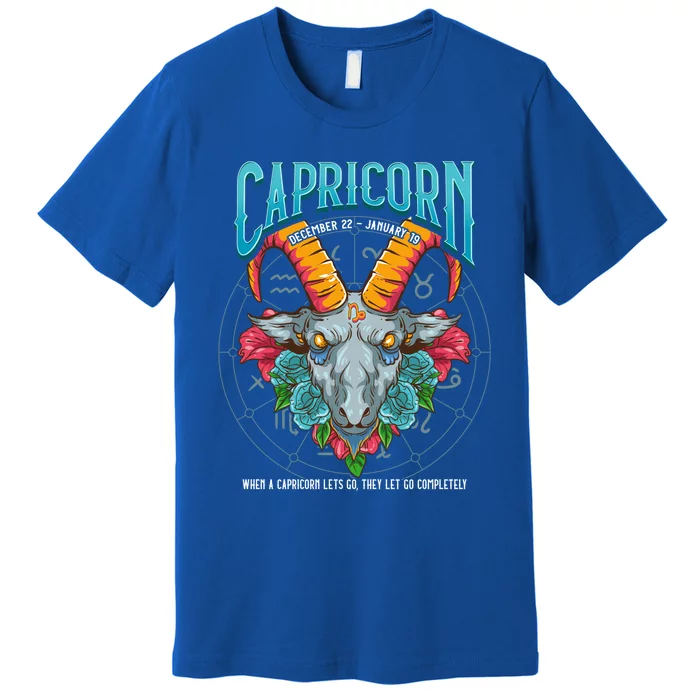 Unique Capricorn Wise Goat Astrology Art Saying Gift Premium T-Shirt