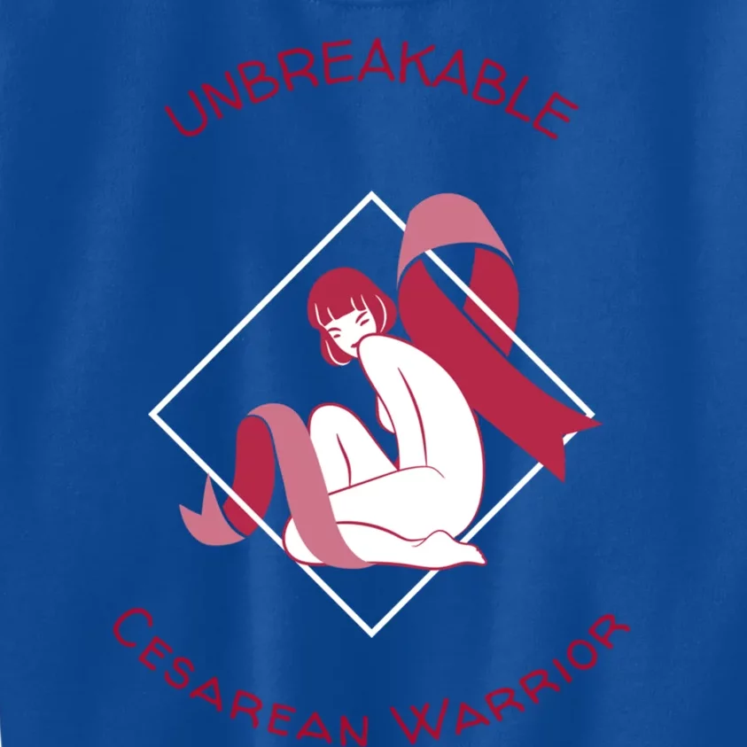 Unbreakable Cesarean Warrior Awareness Month Gift Kids Sweatshirt