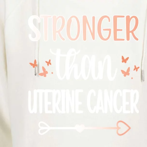 Uterine Cancer Warrior Peach Ribbon Endometrial Cancer Gift Womens Funnel Neck Pullover Hood