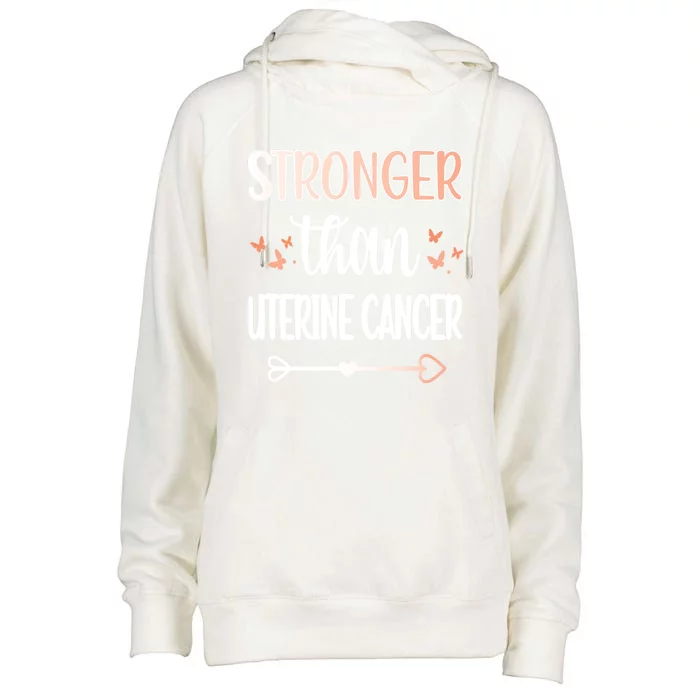 Uterine Cancer Warrior Peach Ribbon Endometrial Cancer Gift Womens Funnel Neck Pullover Hood