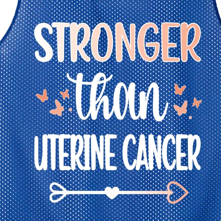 Uterine Cancer Warrior Peach Ribbon Endometrial Cancer Gift Mesh Reversible Basketball Jersey Tank