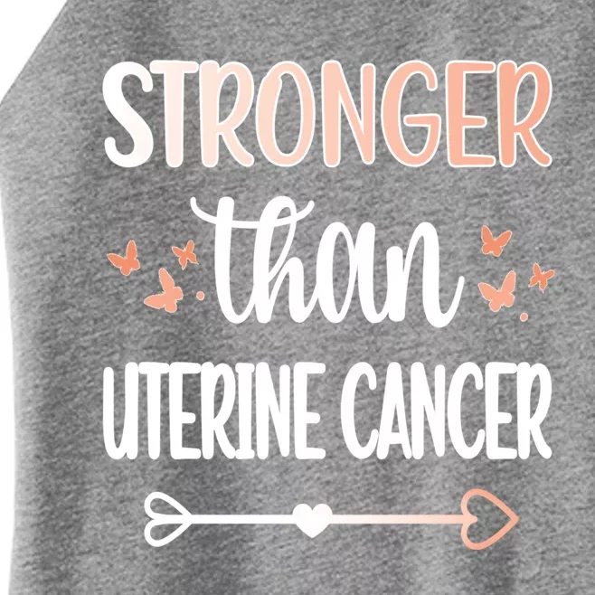 Uterine Cancer Warrior Peach Ribbon Endometrial Cancer Gift Women’s Perfect Tri Rocker Tank