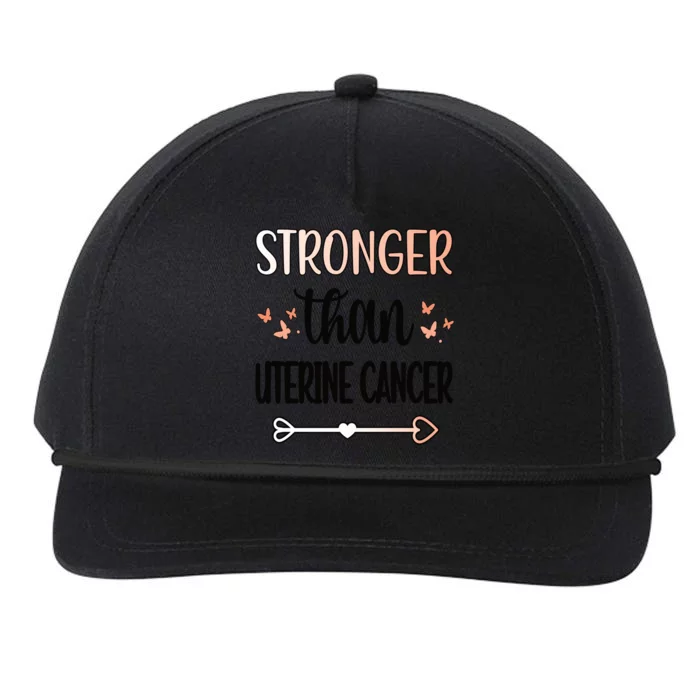 Uterine Cancer Warrior Peach Ribbon Gift Snapback Five-Panel Rope Hat