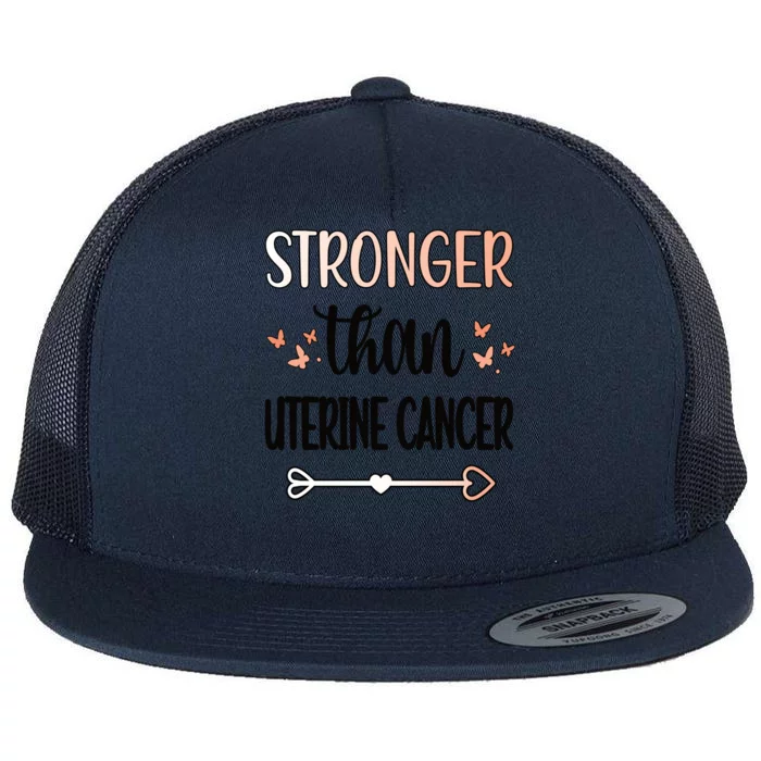 Uterine Cancer Warrior Peach Ribbon Gift Flat Bill Trucker Hat