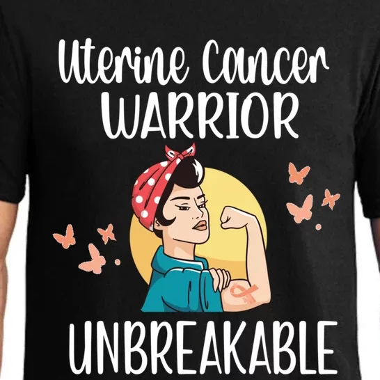 Uterine Cancer Warrior Unbreakable Endometrial Cancer Gift Pajama Set