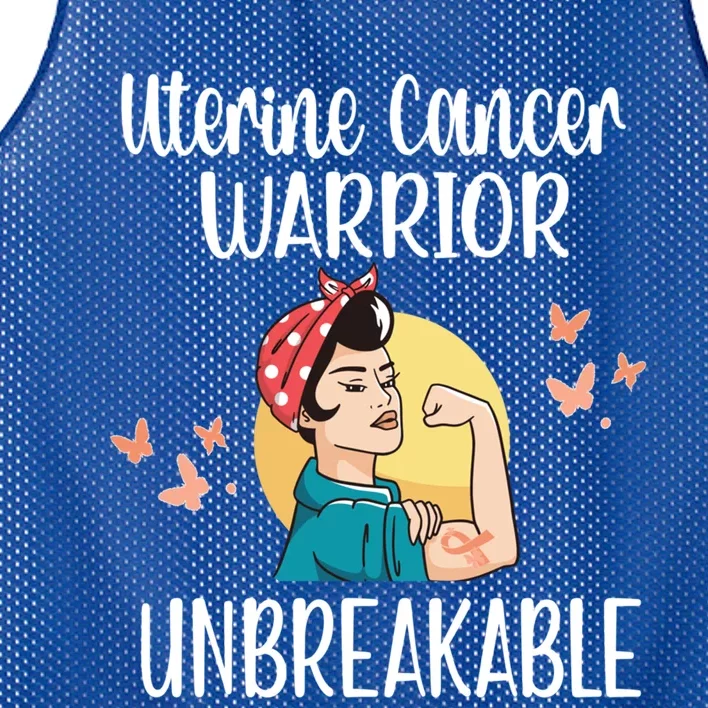 Uterine Cancer Warrior Unbreakable Endometrial Cancer Gift Mesh Reversible Basketball Jersey Tank