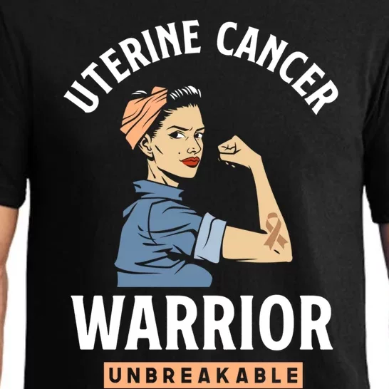 Uterine Cancer Warrior Unbreakable Uterine Cancer Fighter Great Gift Pajama Set