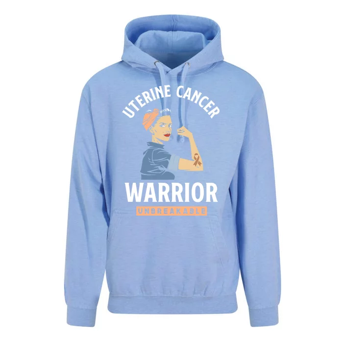 Uterine Cancer Warrior Unbreakable Uterine Cancer Fighter Great Gift Unisex Surf Hoodie