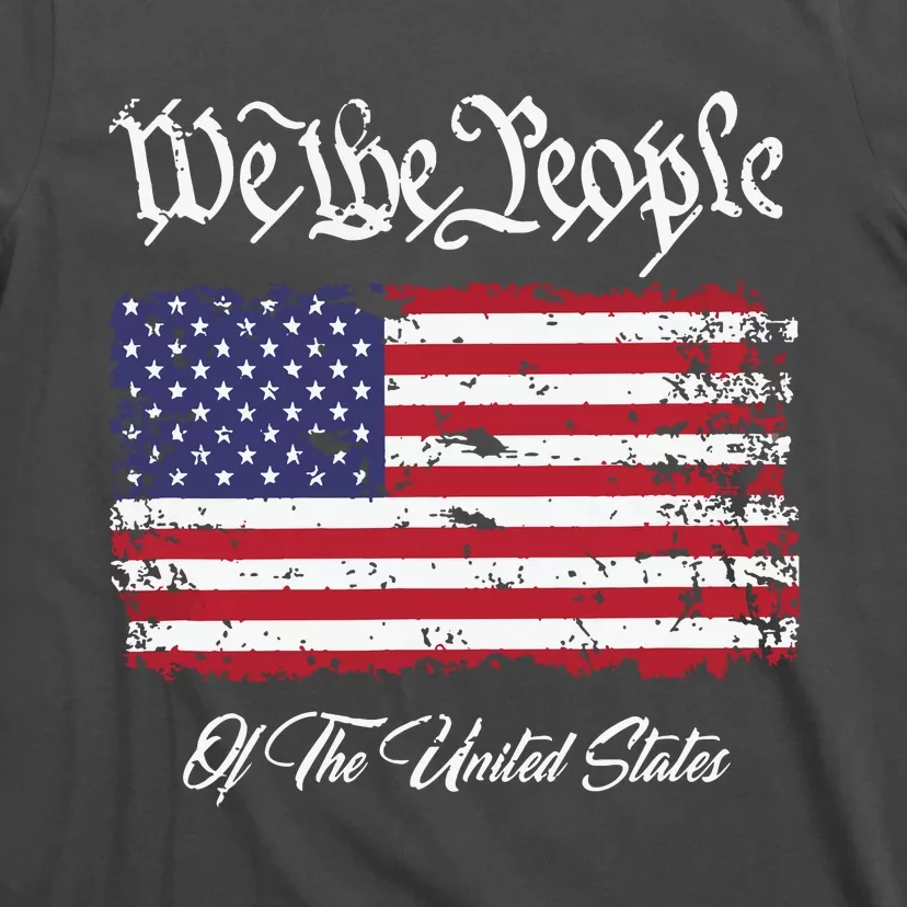 US Constitution We The People With Distressed Flag T-Shirt