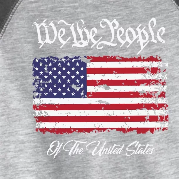 US Constitution We The People With Distressed Flag Toddler Fine Jersey T-Shirt