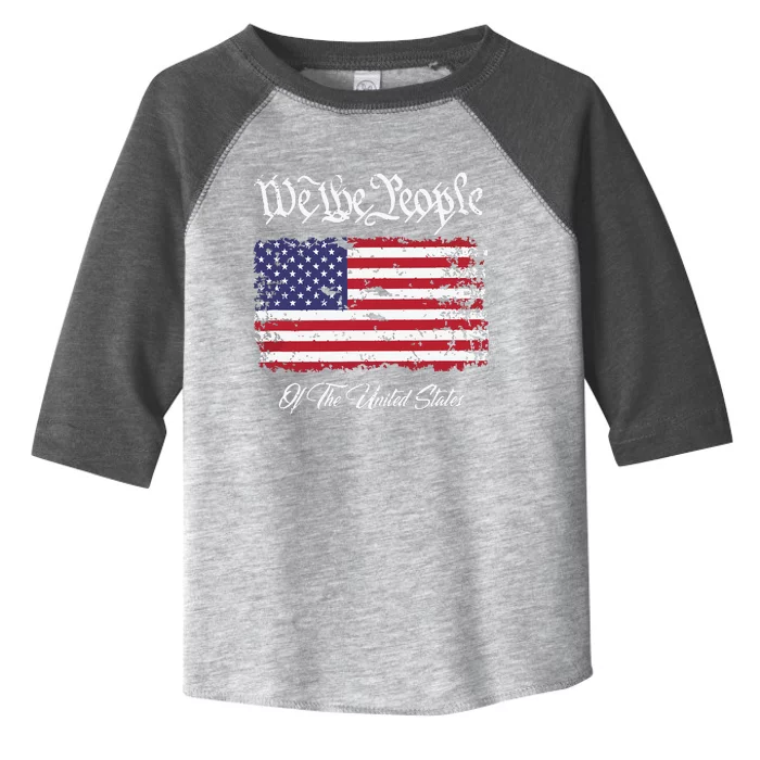 US Constitution We The People With Distressed Flag Toddler Fine Jersey T-Shirt