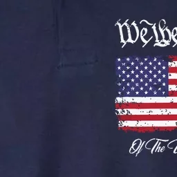 US Constitution We The People With Distressed Flag Softstyle Adult Sport Polo