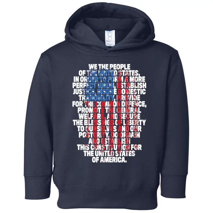 US Constitution We The People With Vintage Flag Toddler Hoodie