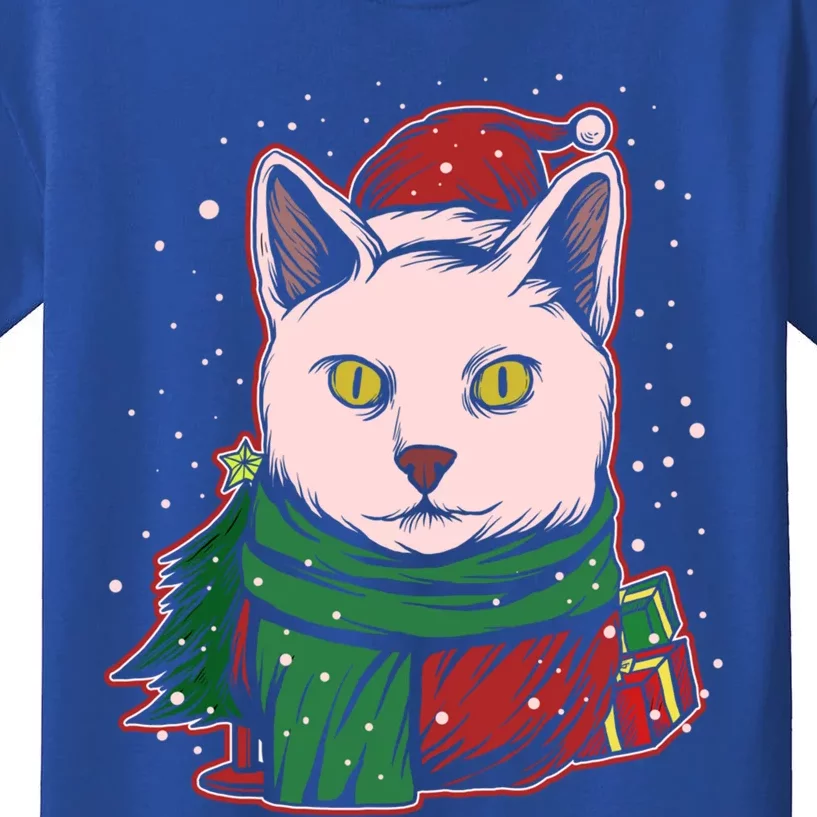 Ugly Christmas Xmas Holiday Santa Claus Party Cat Great Gift Kids T-Shirt