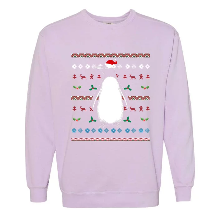 Ugly Christmas Zoo Animal Lover Merry Xmas Antarctic Penguin Great Gift Garment-Dyed Sweatshirt