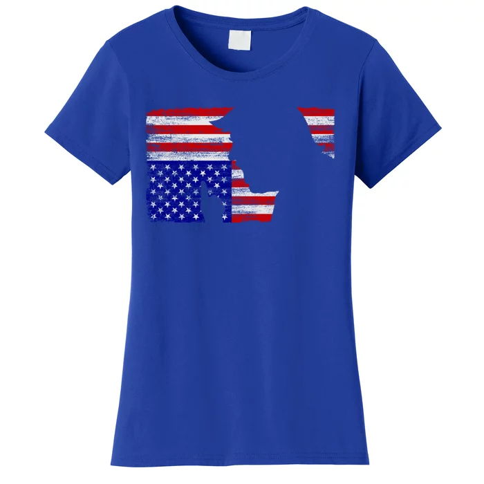 Upside Down American Flag President Donald Trump Gift Women's T-Shirt