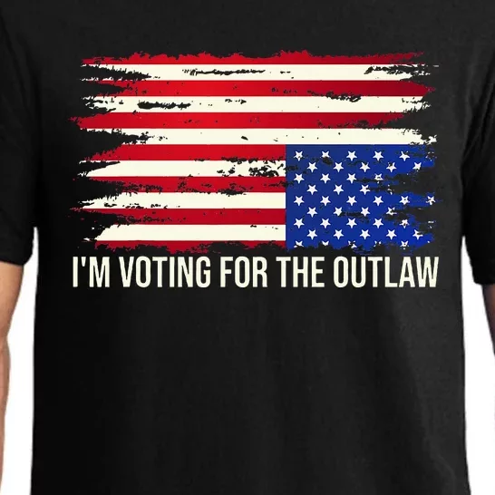 Upside Down American Flag Distress IM Voting For The Outlaw Pajama Set