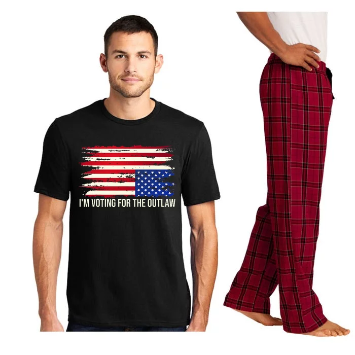 Upside Down American Flag Distress IM Voting For The Outlaw Pajama Set