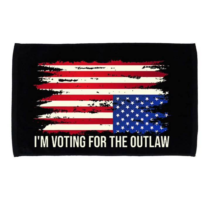 Upside Down American Flag Distress IM Voting For The Outlaw Microfiber Hand Towel