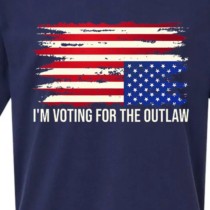 Upside Down American Flag Distress IM Voting For The Outlaw Sueded Cloud Jersey T-Shirt