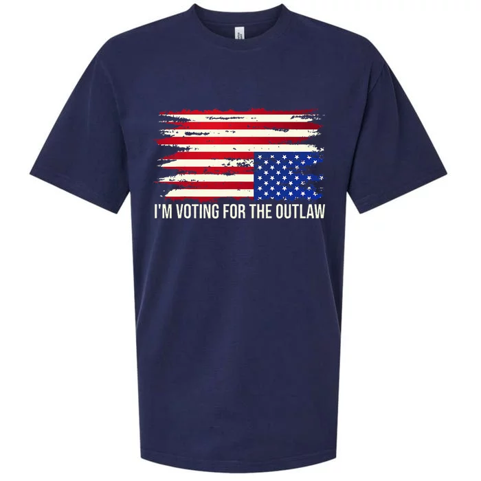 Upside Down American Flag Distress IM Voting For The Outlaw Sueded Cloud Jersey T-Shirt