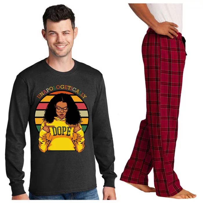 Unapologetically Dope Afro Pride Black History Month Gift Long Sleeve Pajama Set