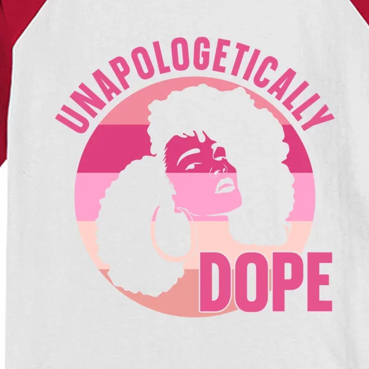 Unapologetically Dope Afro African American Black Gift Kids Colorblock Raglan Jersey