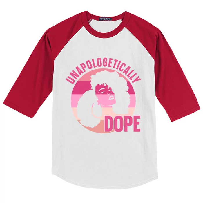 Unapologetically Dope Afro African American Black Gift Kids Colorblock Raglan Jersey