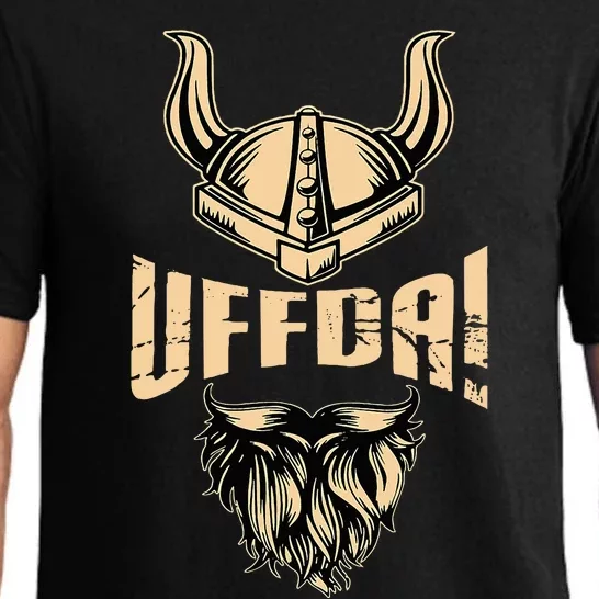 Uff Da American Norwegian Quote Roots Viking Helmet Beard Pajama Set