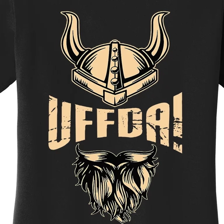 Uff Da American Norwegian Quote Roots Viking Helmet Beard Women's T-Shirt