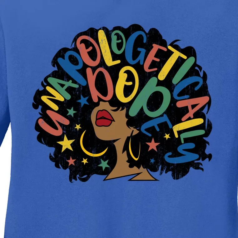 Unapologetically Dope Afro Words Black History Month Gift Ladies Long Sleeve Shirt