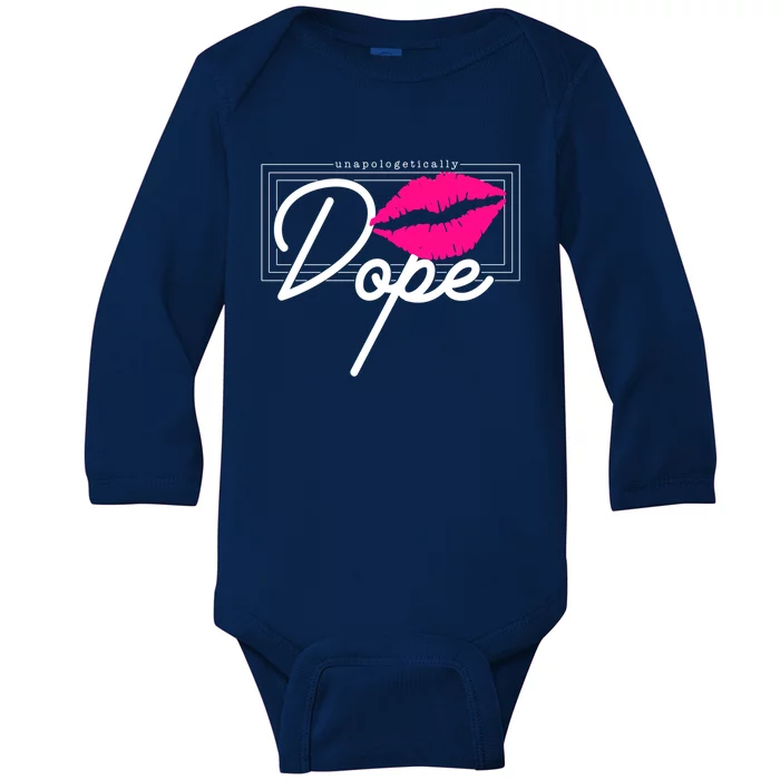 Unapologetically Dope Afro Words For Proud And Strong Funny Gift Baby Long Sleeve Bodysuit