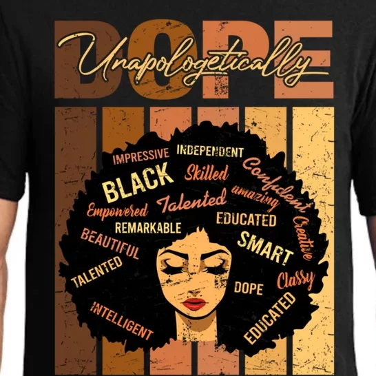 Unapologetically Dope Afro African American Black Bae Cute Gift Pajama Set