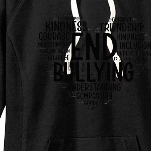 Unity Day Anti Bullying Heart Shape End Bullying Teacher Women's Fleece Hoodie