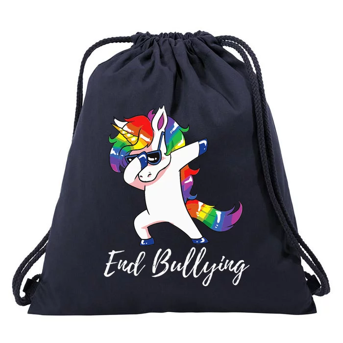 Unity Day Anti Bullying Orange End Bullying Unicorn Drawstring Bag