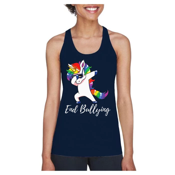 Unity Day Anti Bullying Orange End Bullying Unicorn Women's Racerback Tank