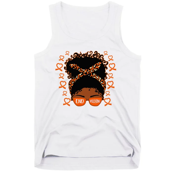 Unity Day Afro Messy Bun Anti Bullying End Bullying Tank Top