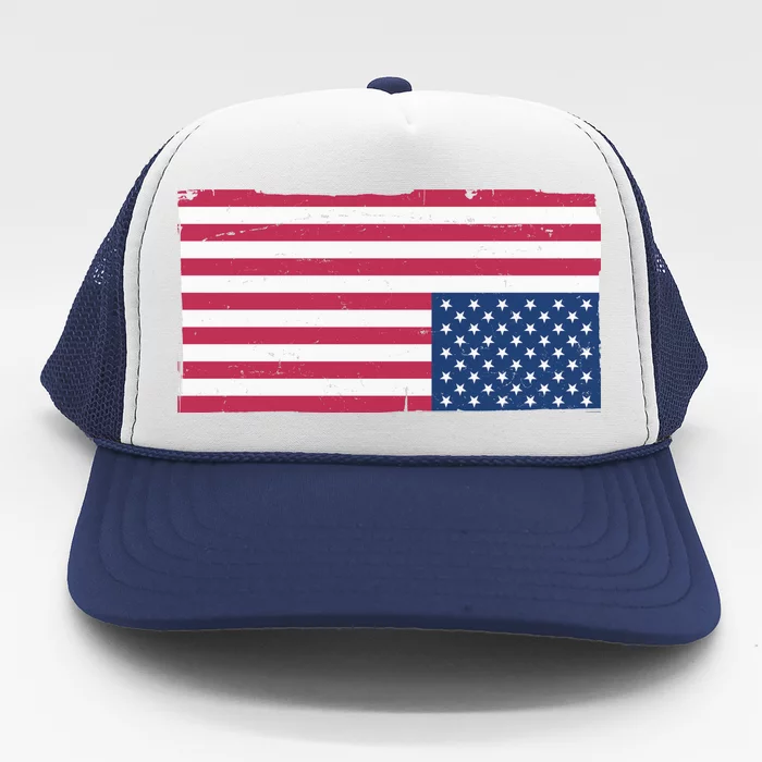 Upside Down American Flag Vintage Trucker Hat