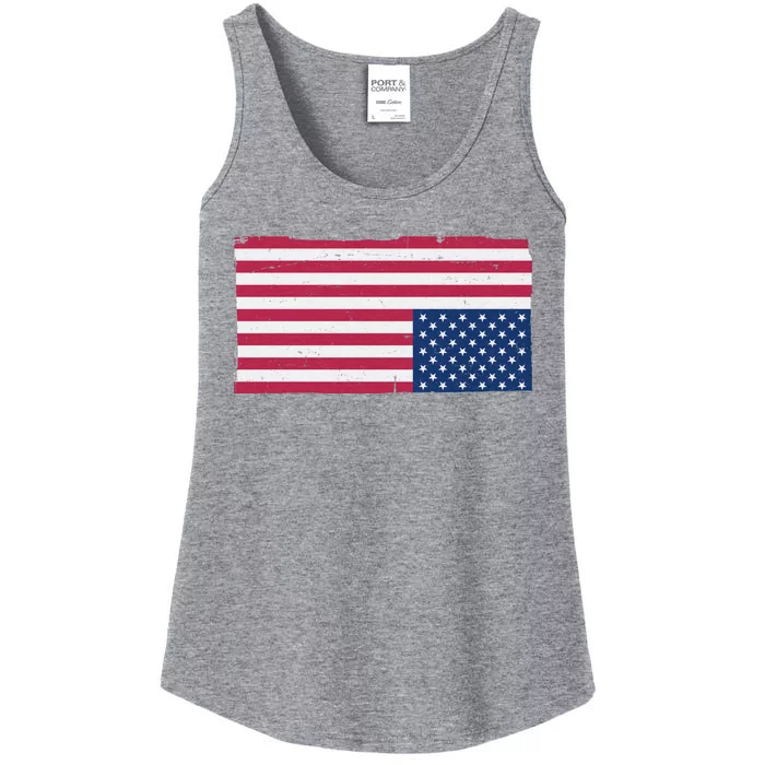 Upside Down American Flag Vintage Ladies Essential Tank